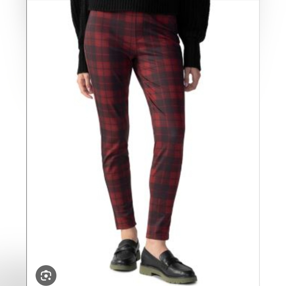 SANCTUARY WOMEN'S RUNWAY MARS RED CHECK LEGGINGS SIZE 1X NWT